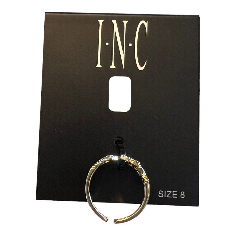 INC International Concepts Gold-Tone Crystal Pave Star Open Ring Size 8 New - Picture 3 of 5
